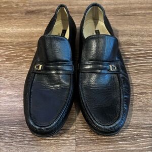 Florsheim Black Leather Slip-On Loafers